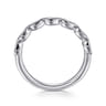 Straight Wedding Ring in 14k White Gold with Pear Natural Diamond at Gabriel & Co.