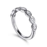 Straight Wedding Ring in 14k White Gold with Pear Natural Diamond at Gabriel & Co.