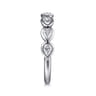 Straight Wedding Ring in 14k White Gold with Pear Natural Diamond at Gabriel & Co.