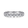 14K White Gold Bezel Set Diamond Ring Band - 0.25 ct