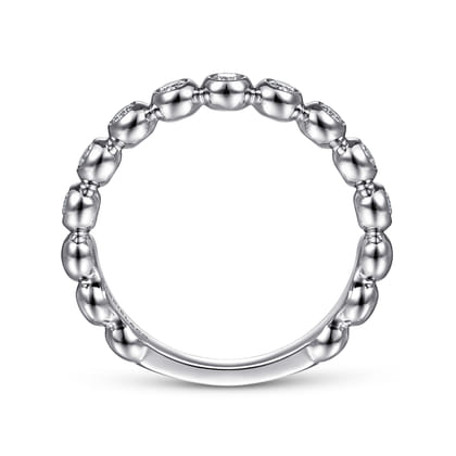 14K White Gold Bezel Set Diamond Ring Band