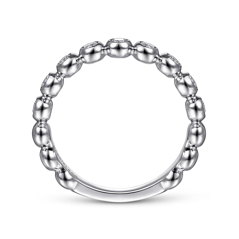 14K White Gold Bezel Set Diamond Ring Band - 0.25 ct - Shot 2