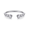14K White Gold Bezel Set Diamond Split Stackable Ring - 0.15 ct