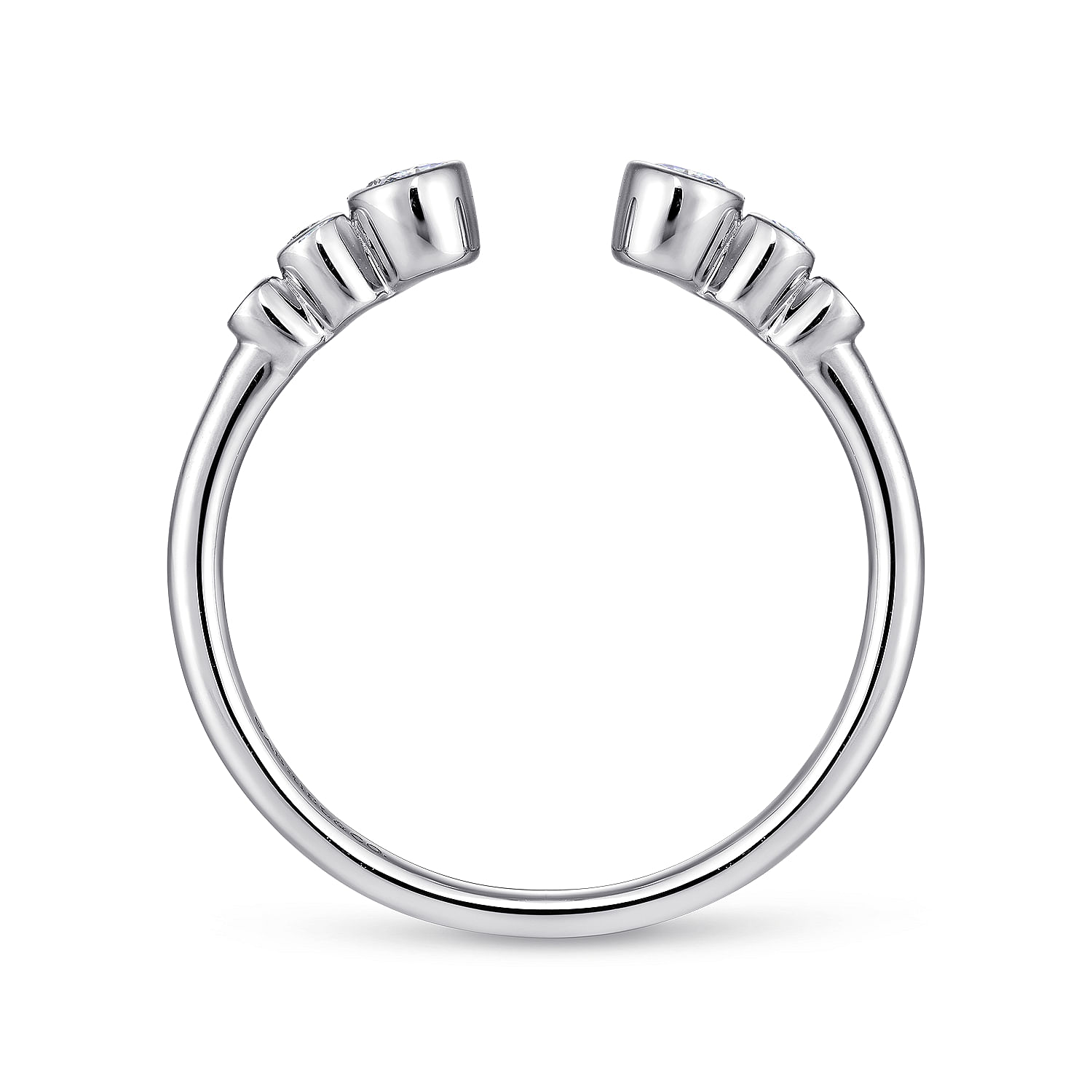 14K White Gold Bezel Set Diamond Split Stackable Ring
