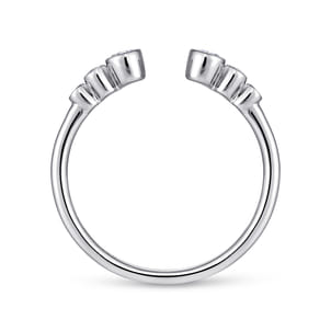 14K White Gold Bezel Set Diamond Split Stackable Ring