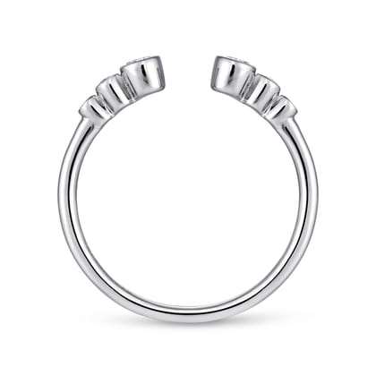 14K White Gold Bezel Set Diamond Split Stackable Ring