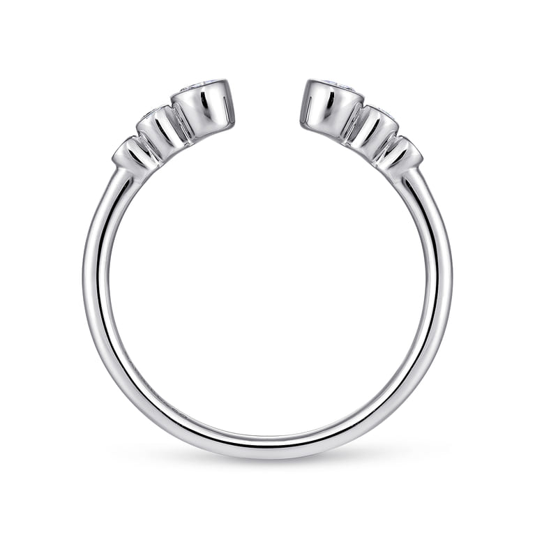 14K White Gold Bezel Set Diamond Split Stackable Ring - 0.15 ct - Shot 2
