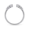 14K White Gold Bezel Set Diamond Split Stackable Ring - 0.15 ct