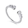 14K White Gold Bezel Set Diamond Split Stackable Ring - 0.15 ct