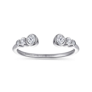 14K White Gold Bezel Set Diamond Split Stackable Ring