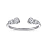 14K White Gold Bezel Set Diamond Split Stackable Ring - 0.15 ct