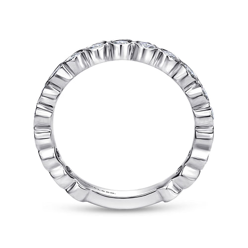 14K White Gold Bezel Set Diamond Stackable Ring - 0.55 ct - Shot 2
