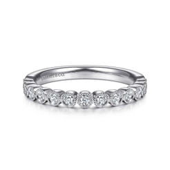 14K White Gold Bezel Set Diamond Stackable Ring