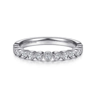 14K White Gold Bezel Set Diamond Stackable Ring