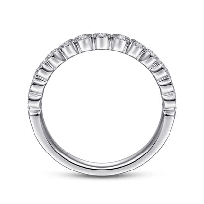 14K White Gold Bezel Set Diamond Stackable Ring