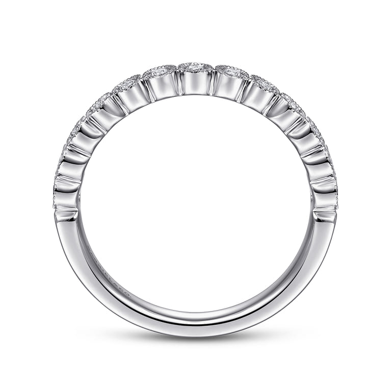 14K White Gold Bezel Set Diamond Stackable Ring - 0.23 ct - Shot 2