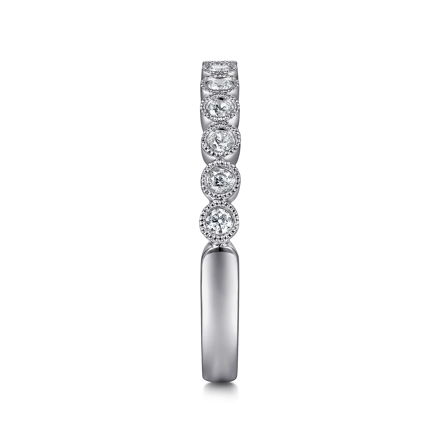 14K White Gold Bezel Set Diamond Stackable Ring - 0.23 ct - Shot 4