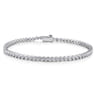 14K White Gold Bezel Set Diamond Tennis Bracelet - 1 ct