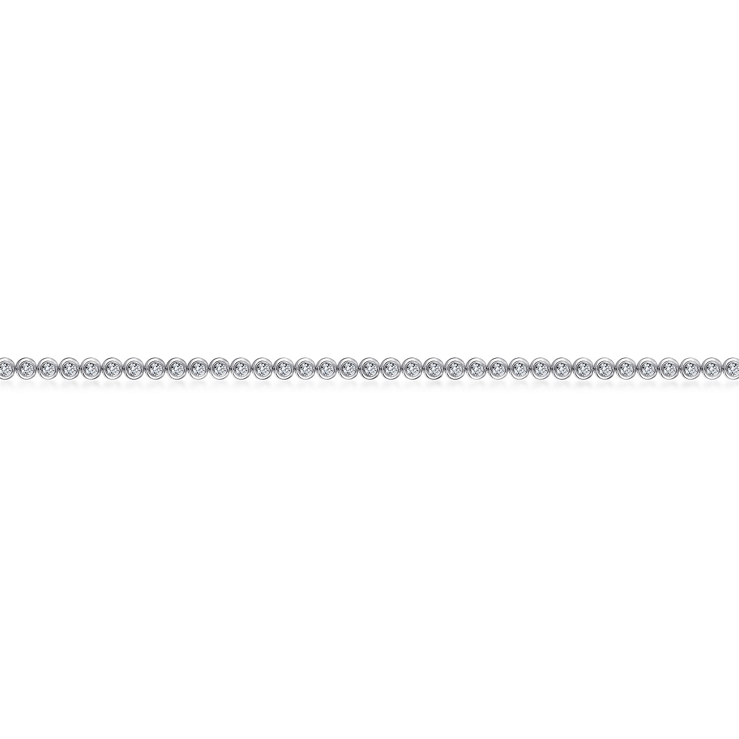 14K White Gold Bezel Set Diamond Tennis Bracelet - 1 ct - Shot 2