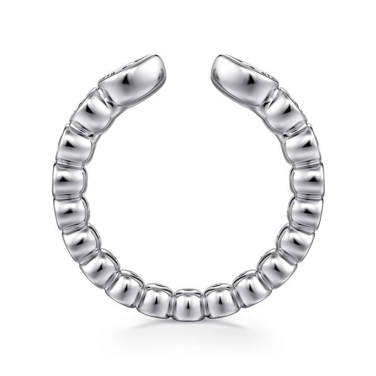 Open Ring Wedding Ring in 14k White Gold with Pear Natural Diamond at Gabriel & Co. - Shot 2
