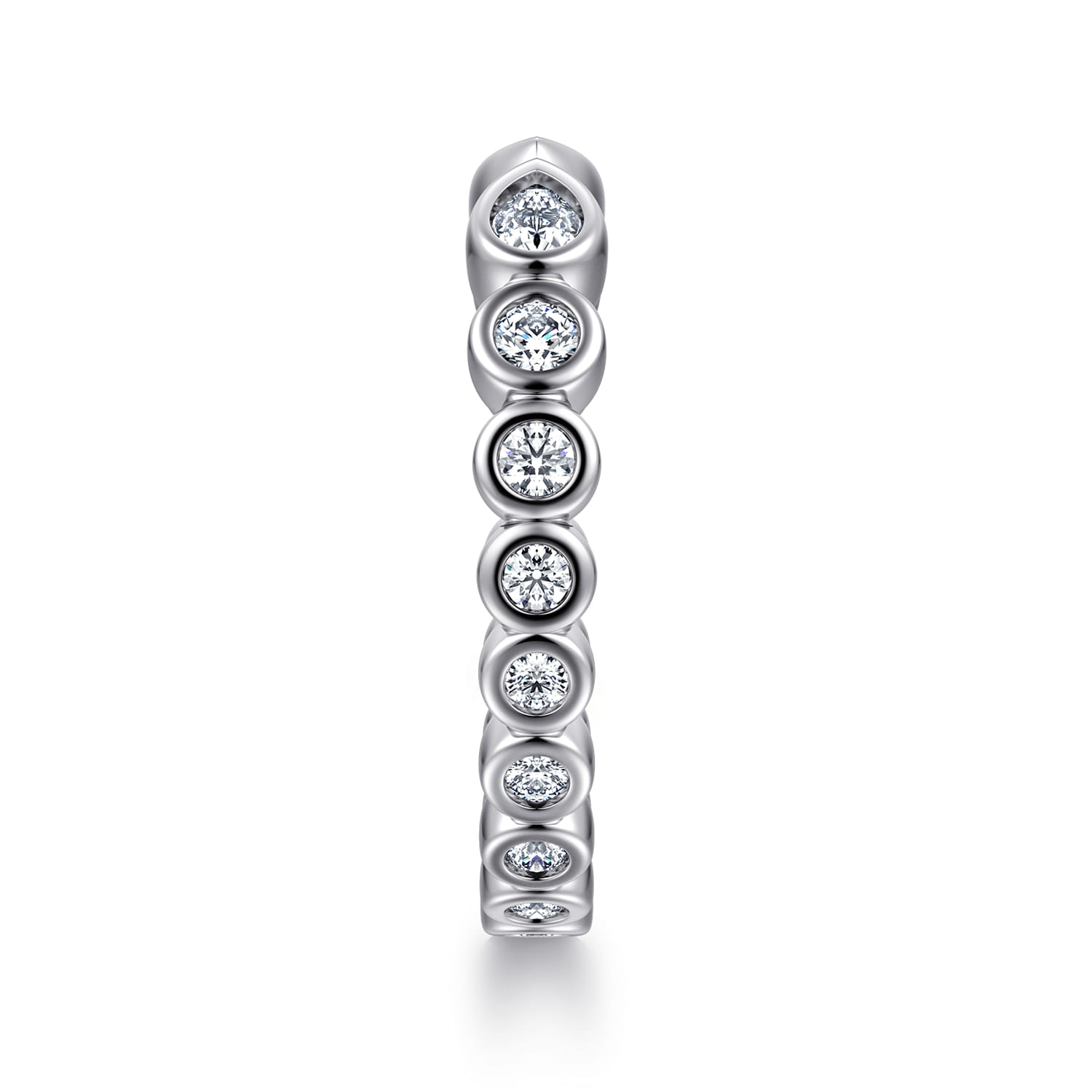 Open Ring Wedding Ring in 14k White Gold with Pear Natural Diamond at Gabriel & Co. - Shot 4