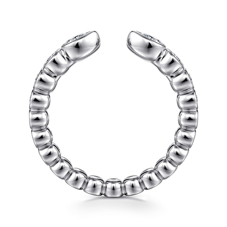 Open Ring Wedding Ring in 14k White Gold with Pear Natural Diamond at Gabriel & Co. - Shot 2