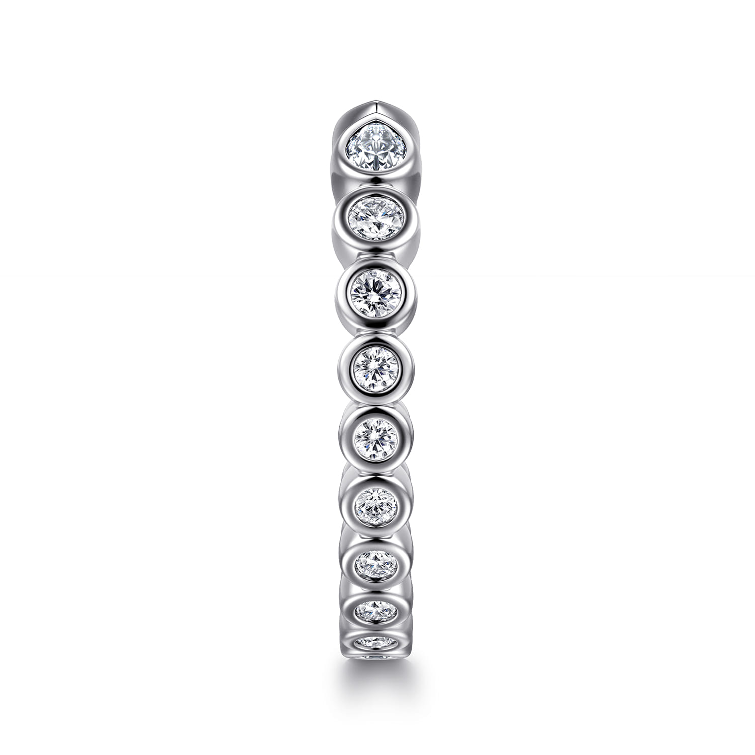 Open Ring Wedding Ring in 14k White Gold with Pear Natural Diamond at Gabriel & Co. - Shot 4