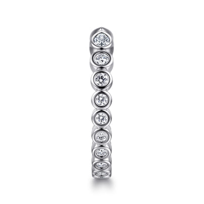 14K White Gold Bezel Set Pear and Round Open Diamond Eternity Band