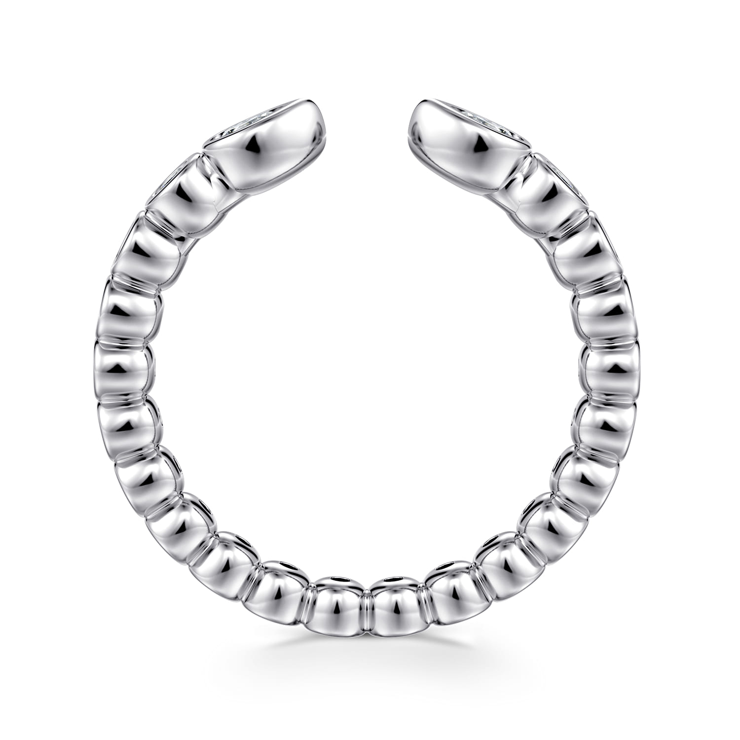 Open Ring Wedding Ring in 14k White Gold with Pear Natural Diamond at Gabriel & Co. - Shot 2