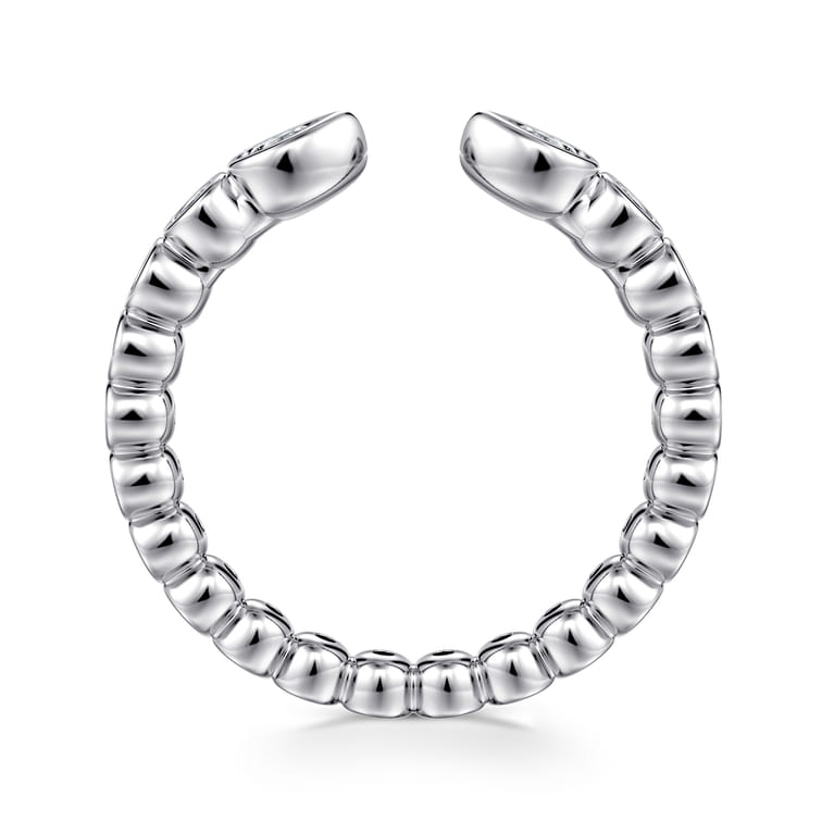 Open Ring Wedding Ring in 14k White Gold with Pear Natural Diamond at Gabriel & Co. - Shot 2
