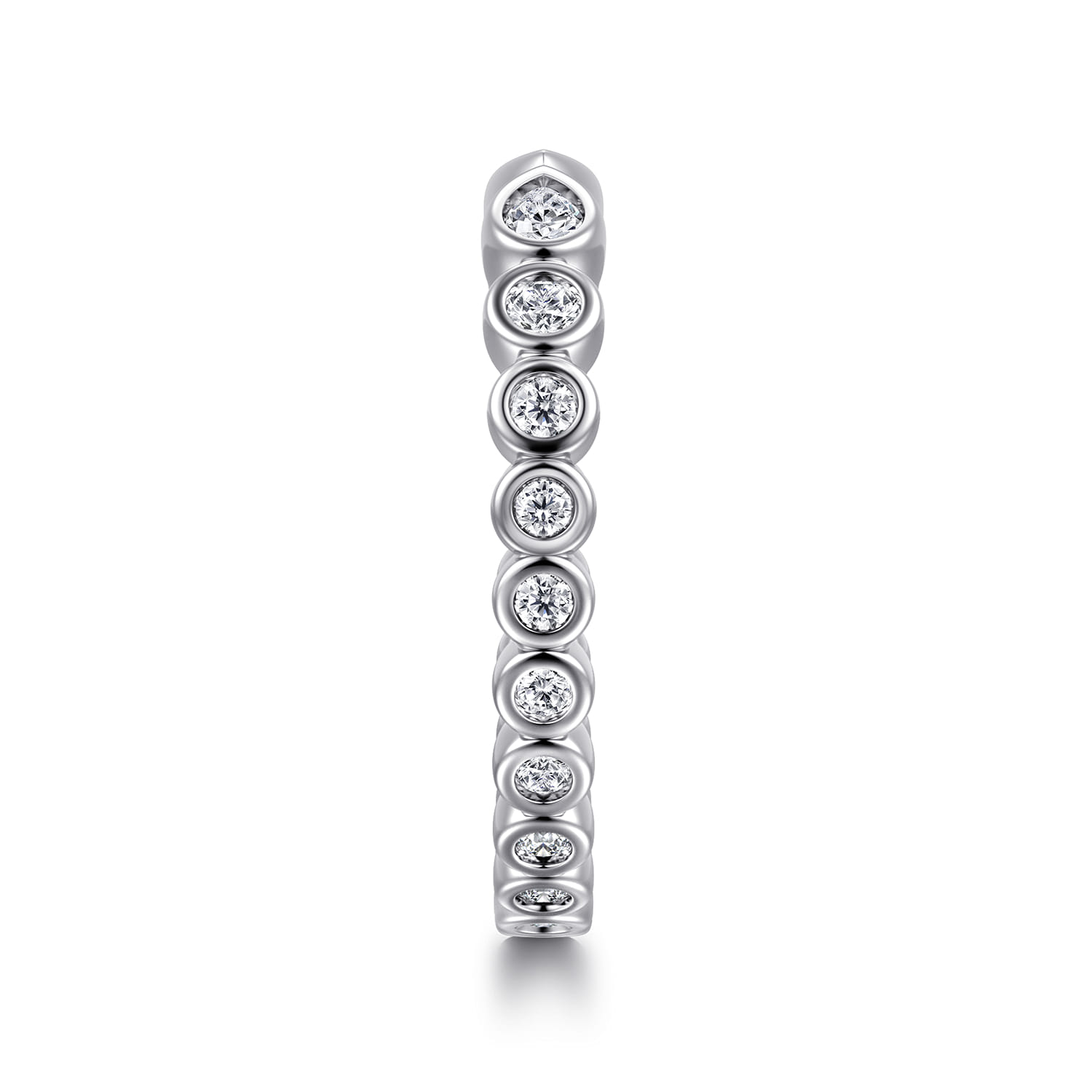 Open Ring Wedding Ring in 14k White Gold with Pear Natural Diamond at Gabriel & Co. - Shot 4