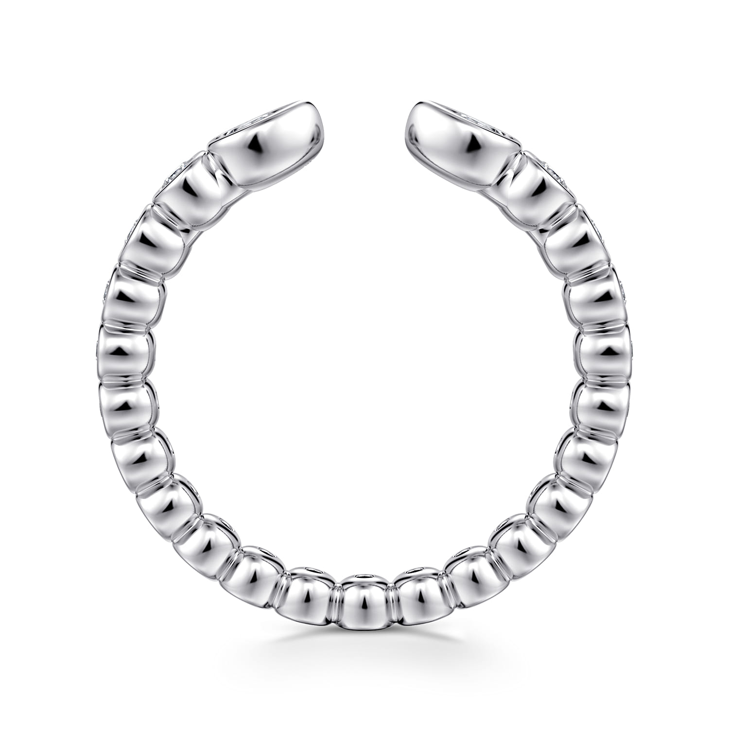 Open Ring Wedding Ring in 14k White Gold with Pear Natural Diamond at Gabriel & Co. - Shot 2