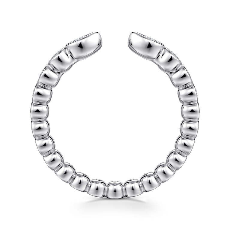 Open Ring Wedding Ring in 14k White Gold with Pear Natural Diamond at Gabriel & Co. - Shot 2