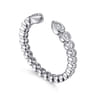 Open Ring Wedding Ring in 14k White Gold with Pear Natural Diamond at Gabriel & Co.