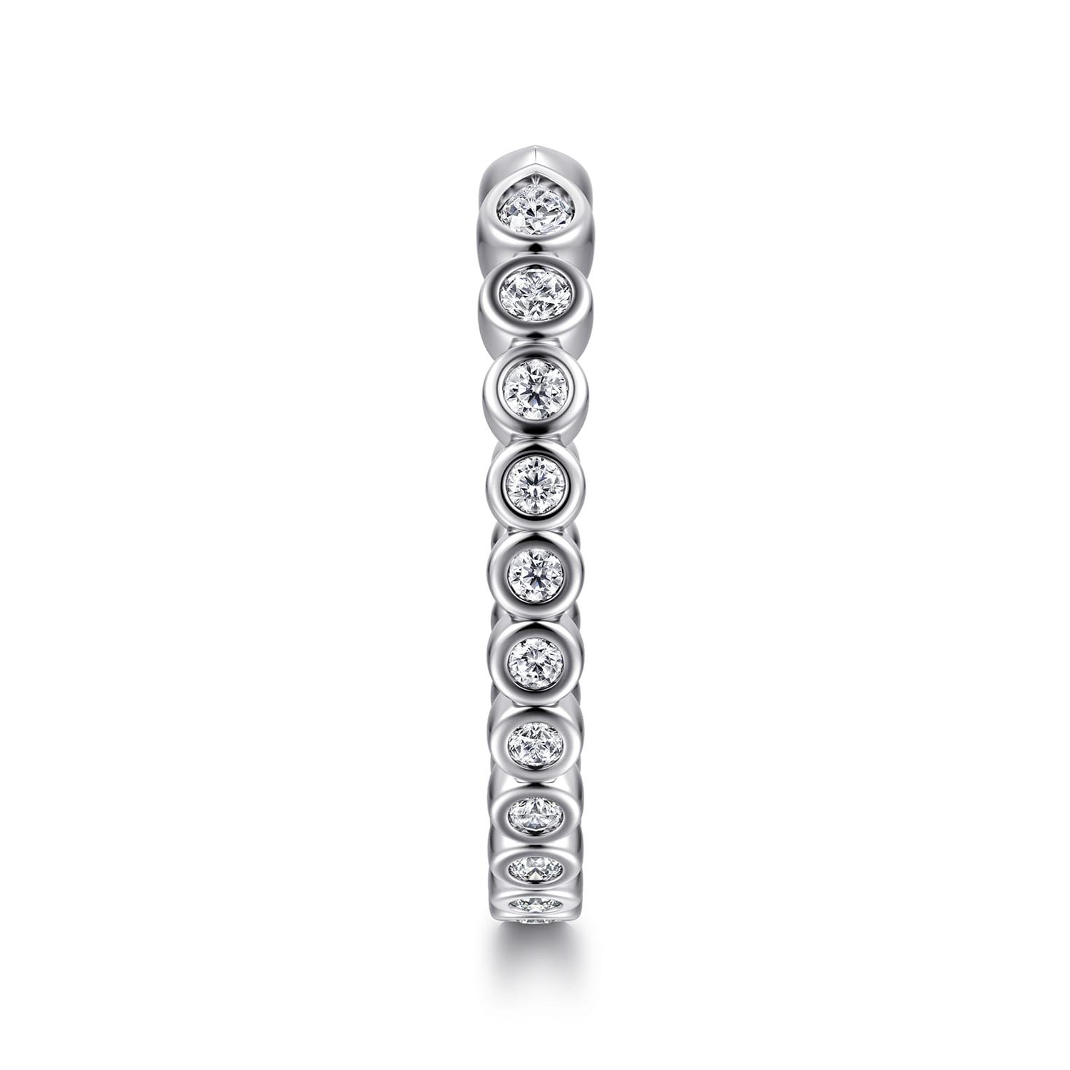 Open Ring Wedding Ring in 14k White Gold with Pear Natural Diamond at Gabriel & Co. - Shot 4