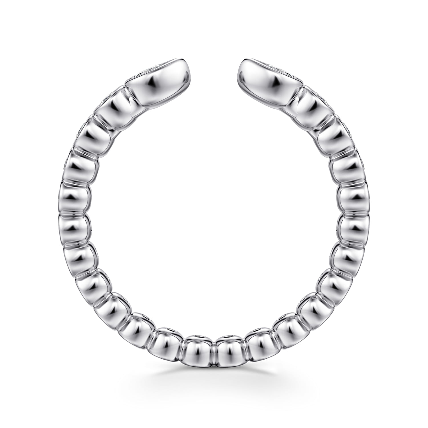 Open Ring Wedding Ring in 14k White Gold with Pear Natural Diamond at Gabriel & Co. - Shot 2