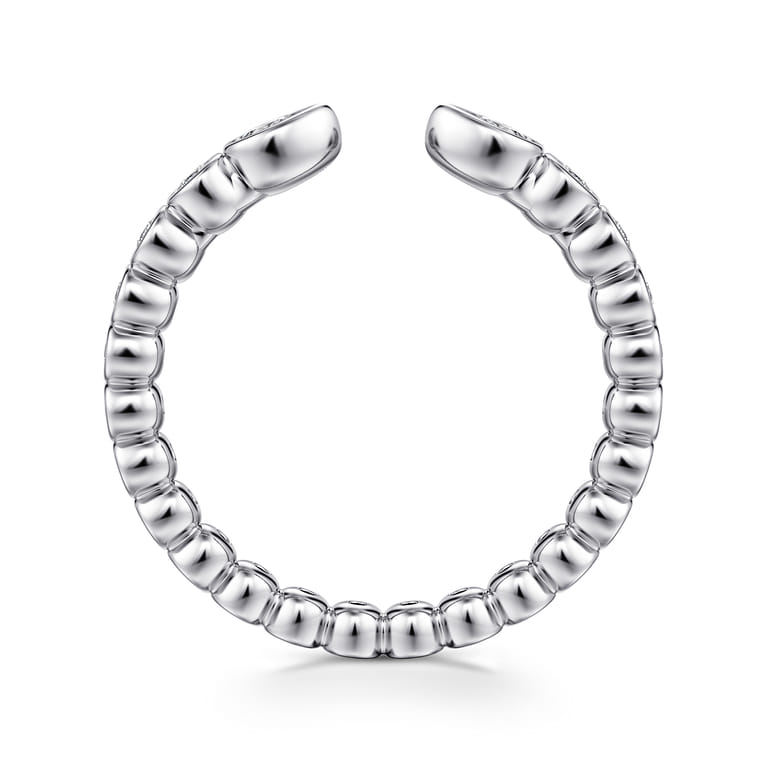 Open Ring Wedding Ring in 14k White Gold with Pear Natural Diamond at Gabriel & Co. - Shot 2