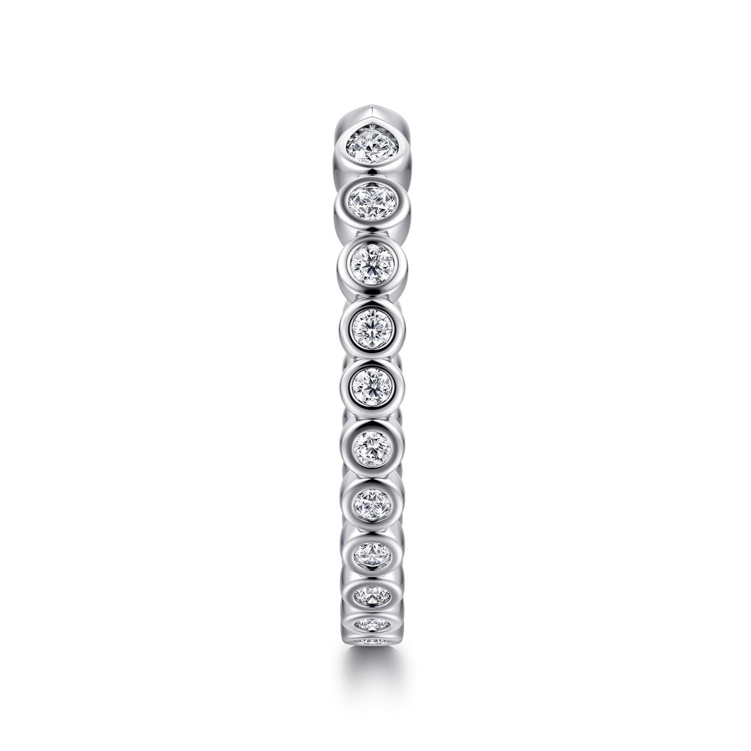 Open Ring Wedding Ring in 14k White Gold with Pear Natural Diamond at Gabriel & Co. - Shot 4