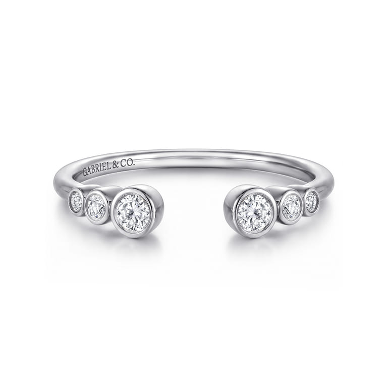 Open Ring Wedding Ring in 14k White Gold with Round Natural Diamond at Gabriel & Co. - Shot 1