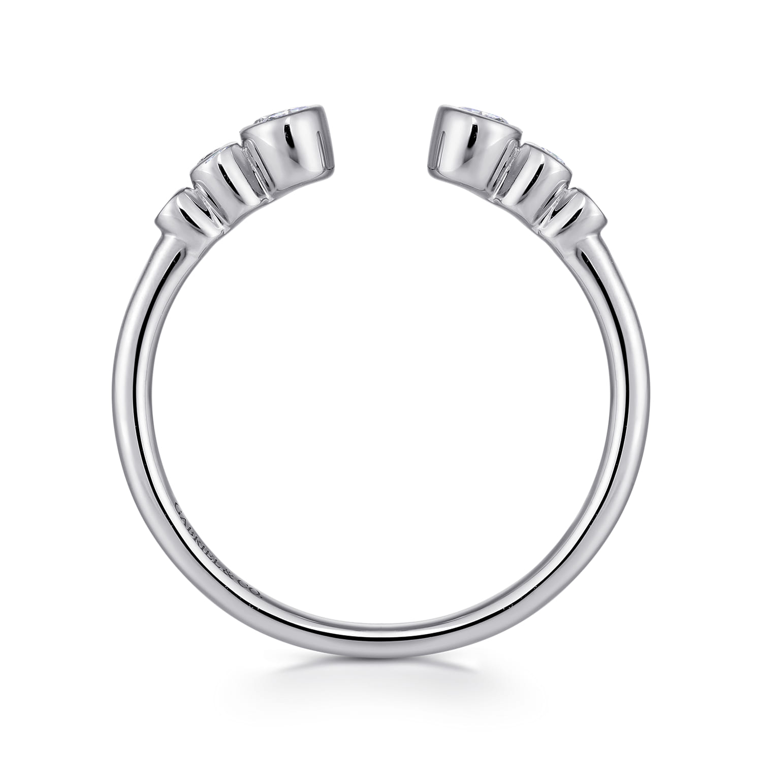 Open Ring Wedding Ring in 14k White Gold with Round Natural Diamond at Gabriel & Co. - Shot 2