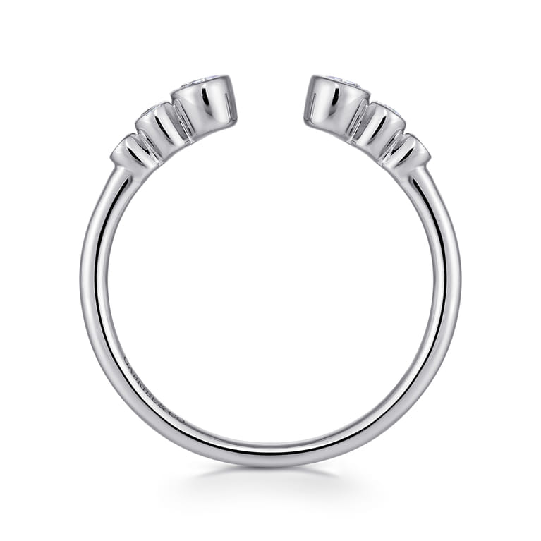 Open Ring Wedding Ring in 14k White Gold with Round Natural Diamond at Gabriel & Co. - Shot 2