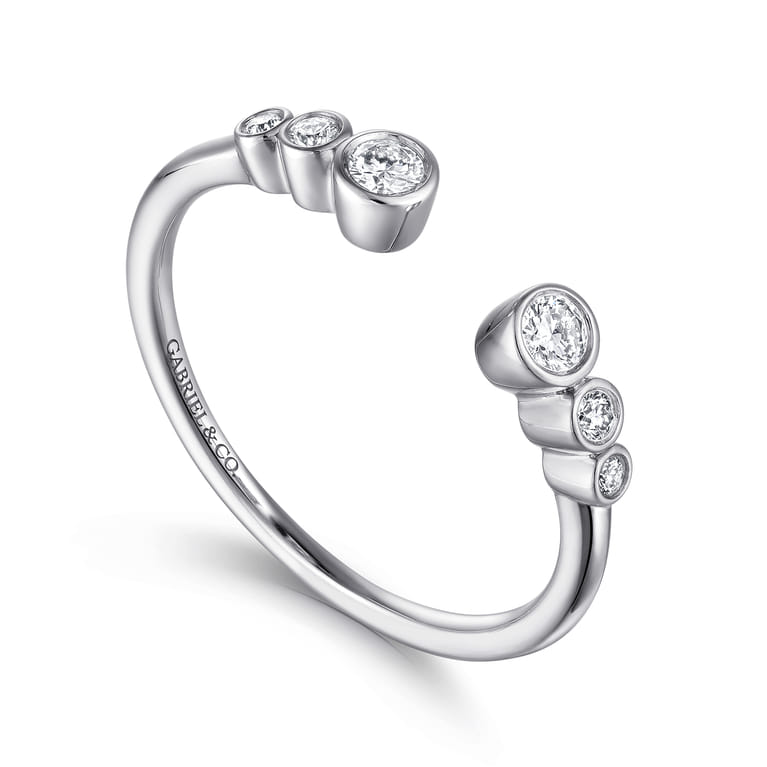 Open Ring Wedding Ring in 14k White Gold with Round Natural Diamond at Gabriel & Co. - Shot 3
