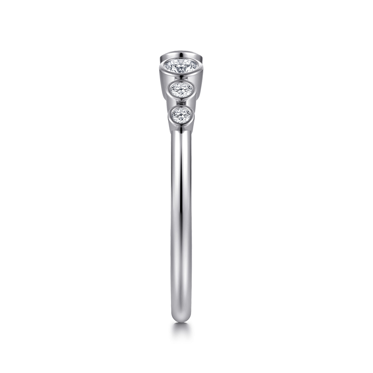 Open Ring Wedding Ring in 14k White Gold with Round Natural Diamond at Gabriel & Co. - Shot 4