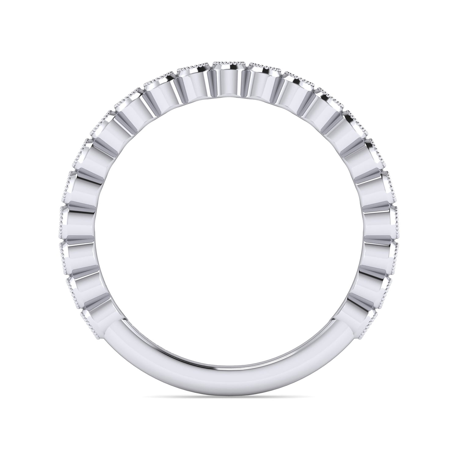 14K White Gold Bezel Set Stackable Diamond Band - 0.24 ct - Shot 2