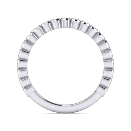 14K White Gold Bezel Set Stackable Diamond Band
