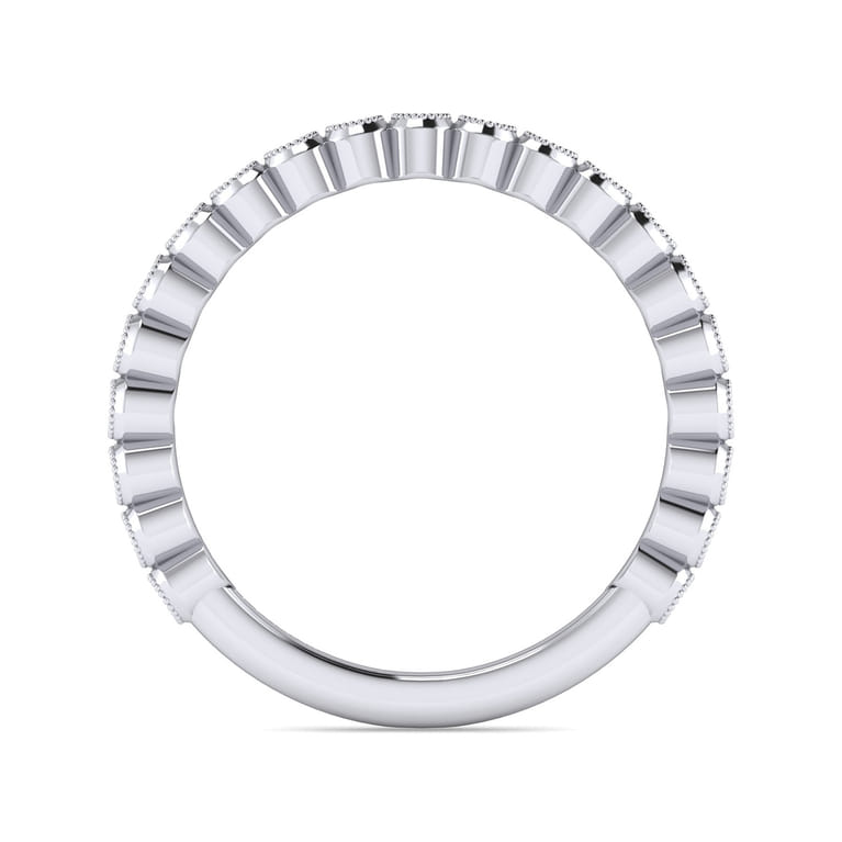 14K White Gold Bezel Set Stackable Diamond Band - 0.24 ct - Shot 2