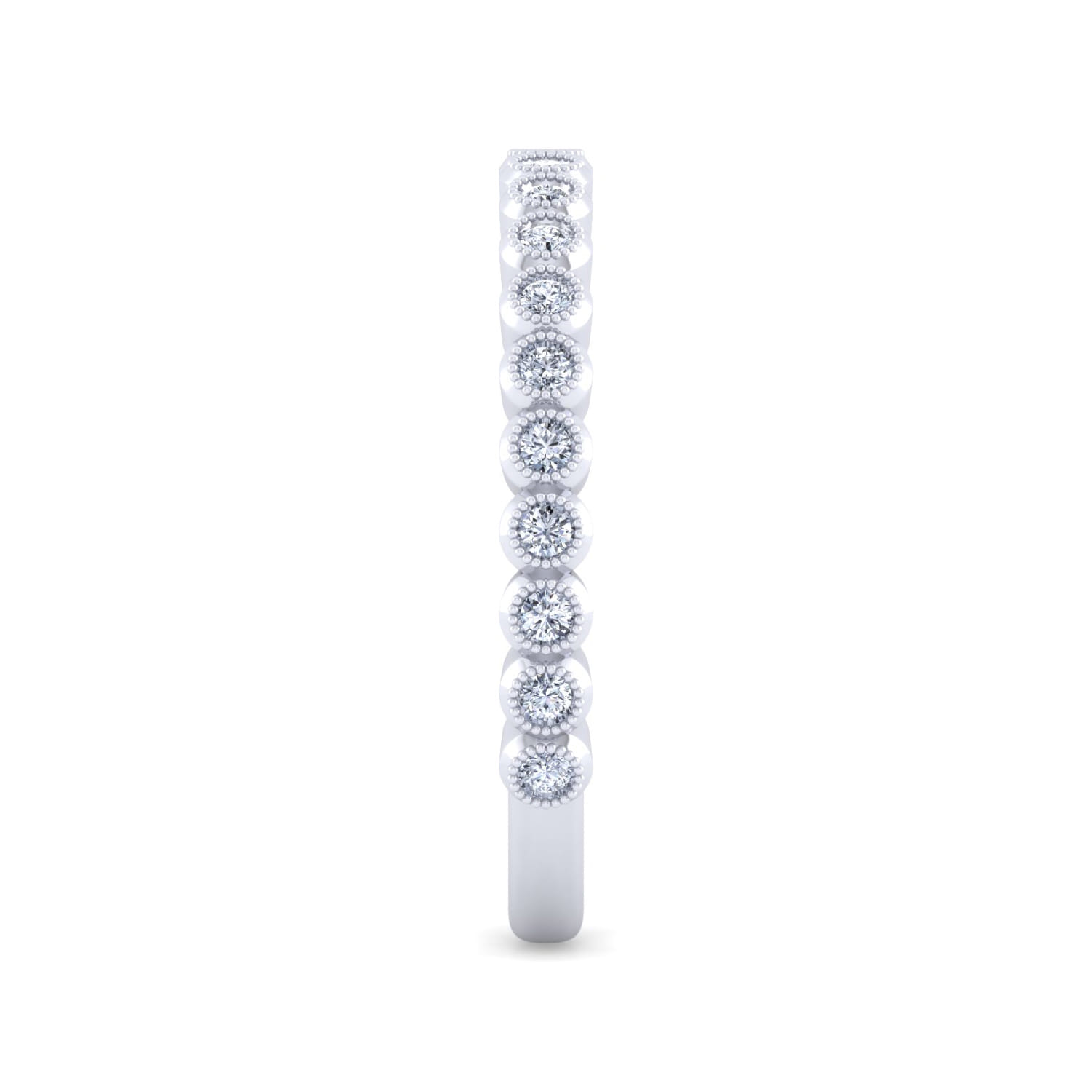 14K White Gold Bezel Set Stackable Diamond Band - 0.24 ct - Shot 4