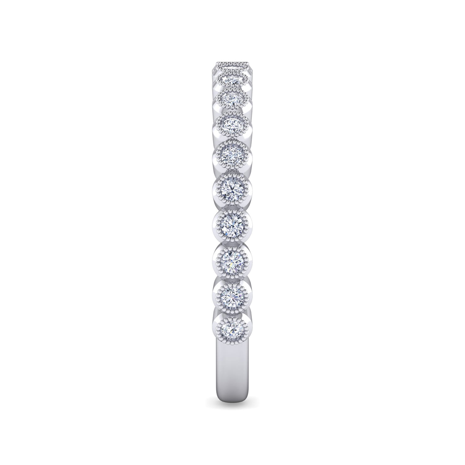 14K White Gold Bezel Set Stackable Diamond Band - 0.24 ct - Shot 5
