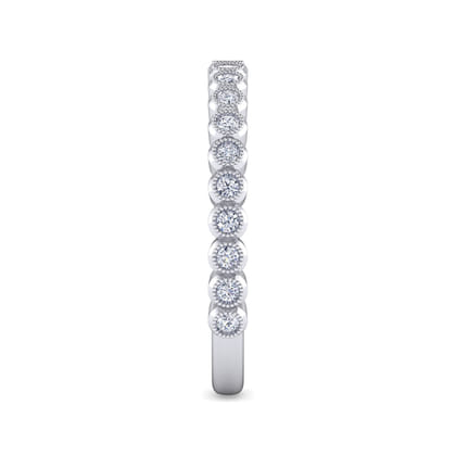 14K White Gold Bezel Set Stackable Diamond Band