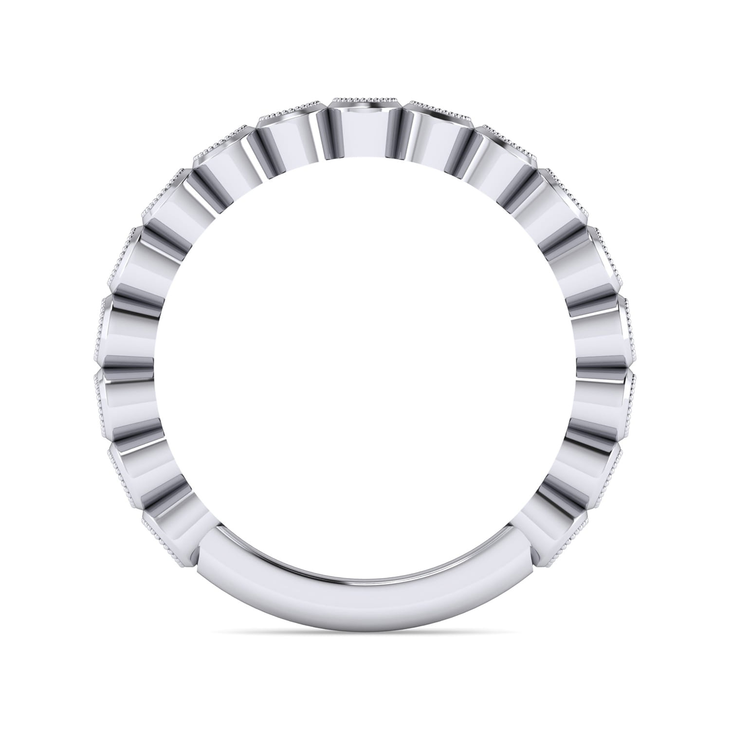 14K White Gold Bezel Set Stackable Diamond Band - 0.6 ct - Shot 2